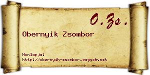 Obernyik Zsombor névjegykártya